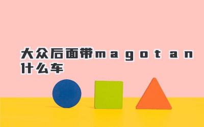 大众后面带magotan什么车