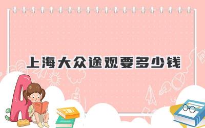 上海大众途观要多少钱