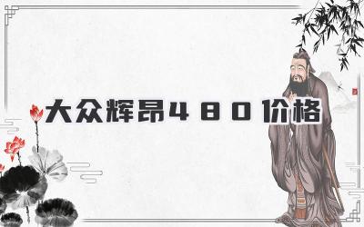 大众辉昂480价格