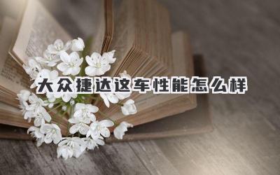 大众捷达这车性能怎么样