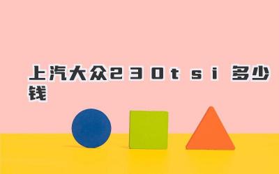 上汽大众230tsi多少钱