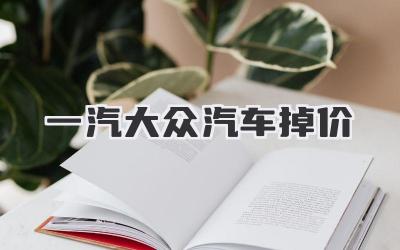 一汽大众汽车掉价