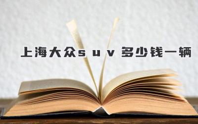 上海大众suv多少钱一辆