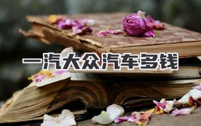 一汽大众汽车多钱