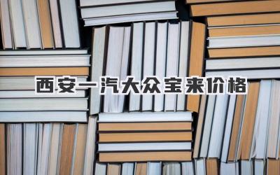 西安一汽大众宝来价格
