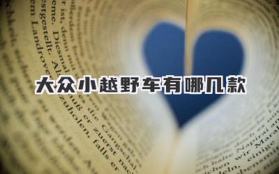 大众小越野车有哪几款