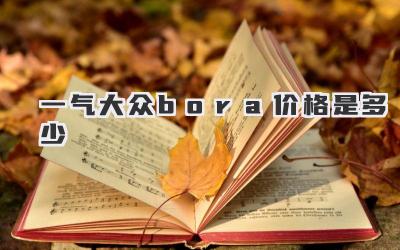 一气大众bora价格是多少